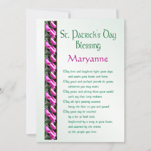 Cartes Pour Fêtes Annuelles Saint Patrick’s Day, Bénédiction irlandaise pour l
