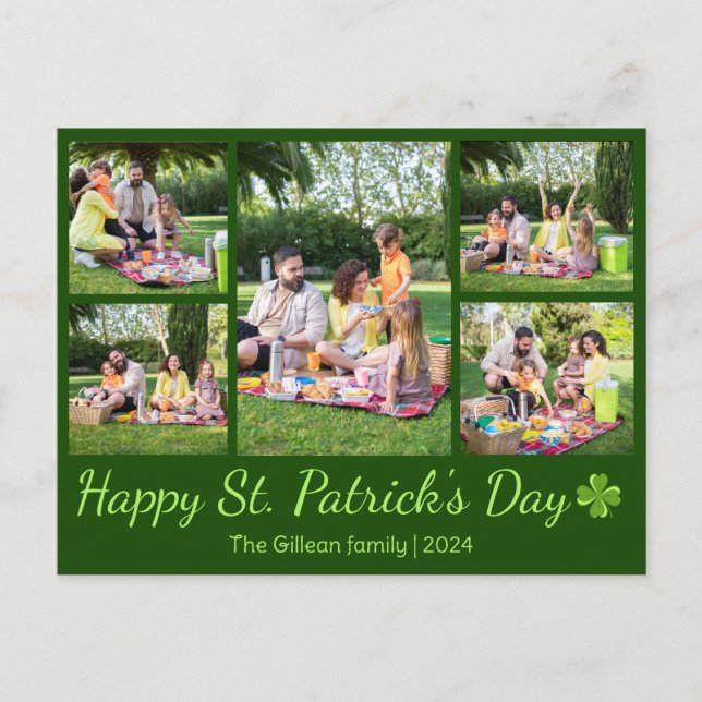 Cartes Pour Fêtes Annuelles Saint-patrick's day Photo de famille Shamrock Coll (Devant)