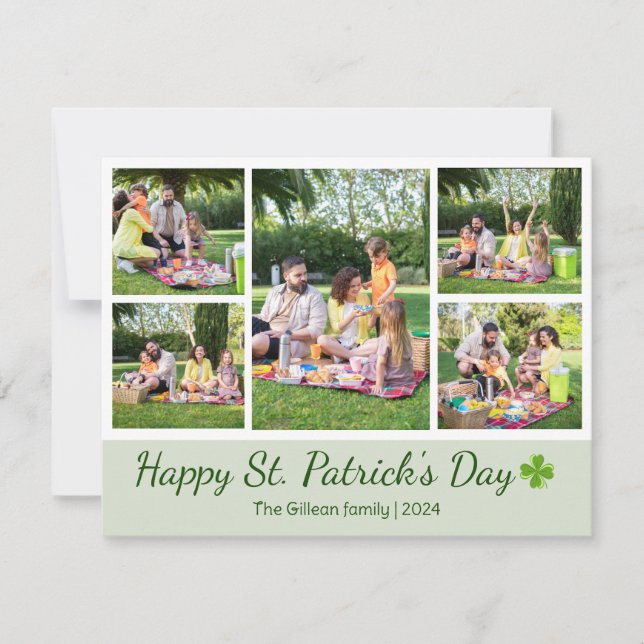Cartes Pour Fêtes Annuelles Saint-patrick's day Photo de famille Shamrock Coll (Devant)