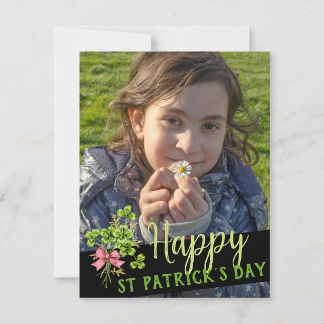 Cartes Pour Fêtes Annuelles Saint Patrick's Lucky Charm Shamrock mignonne phot (Devant)