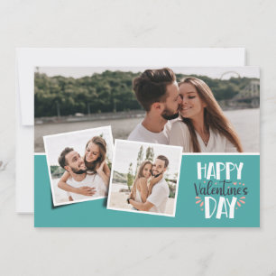 Cartes Pour Fêtes Annuelles Saint Valentin 3 photos collage vert de mer