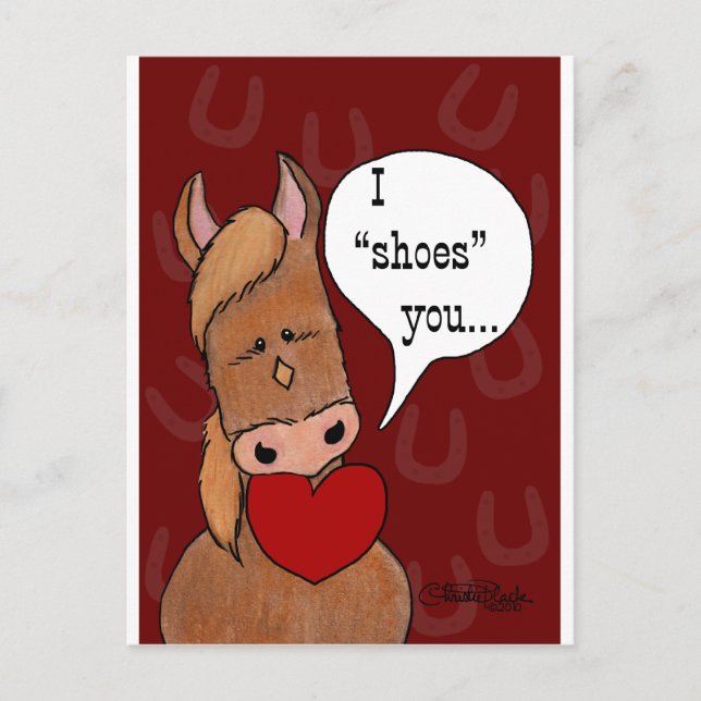 Cartes Pour Fêtes Annuelles Saint Valentin à la bouche du cheval (Devant)