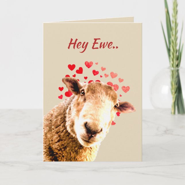 Cartes Pour Fêtes Annuelles Saint-Valentin Amour Ewe Amusant Humour animal mou (Devant)