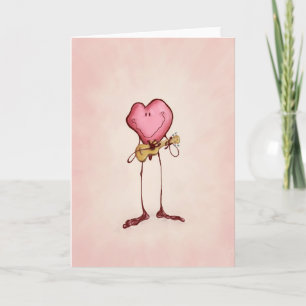 Cartes Pour Fêtes Annuelles Saint Valentin au coeur avec Ukulele