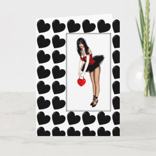 Cartes Pour Fêtes Annuelles Saint-Valentin au coeur noir