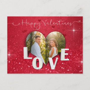 Cartes Pour Fêtes Annuelles Saint Valentin au coeur Photo Parties scintillant 