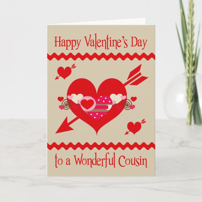 Cartes Pour Fêtes Annuelles Saint-Valentin au cousin (Devant)