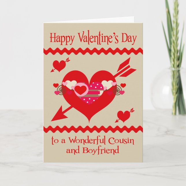 Cartes Pour Fêtes Annuelles Saint-Valentin au cousin et à l'ami (Devant)