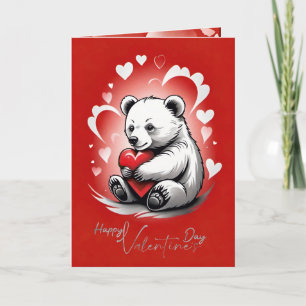 Cartes Pour Fêtes Annuelles Saint-Valentin avec ours en peluche riche