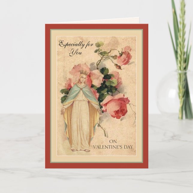 Cartes Pour Fêtes Annuelles Saint-Valentin Bienheureuse Vierge Marie Religieus (Devant)