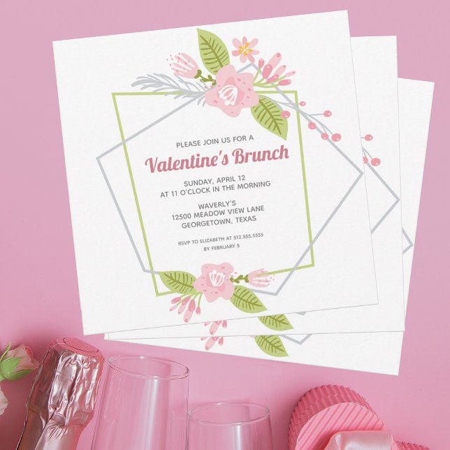 Cartes Pour Fêtes Annuelles Saint Valentin Brunch Galentines Mimosa Party (Créateur téléchargé)