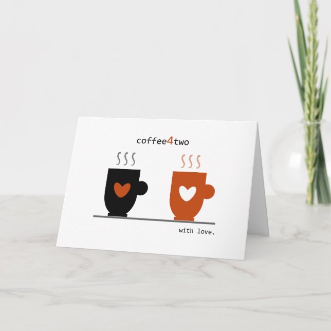 Cartes Pour Fêtes Annuelles Saint-Valentin café (Devant)
