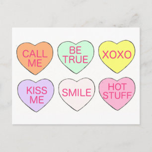 Cartes Pour Fêtes Annuelles Saint Valentin Candy Sweet Conversation Coeurs