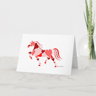 Cartes Pour Fêtes Annuelles Saint Valentin Cheval de coeur de jour