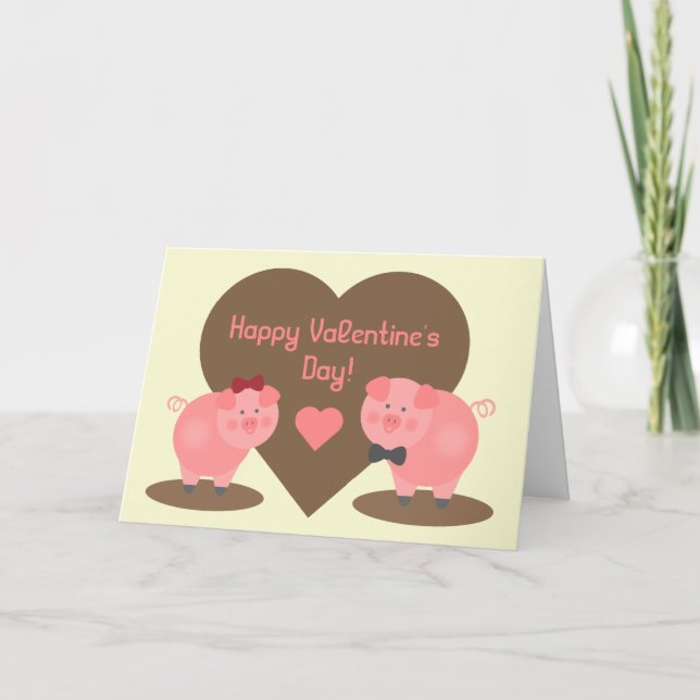Cartes Pour Fêtes Annuelles Saint-Valentin - Chiens dans la boue (Devant)