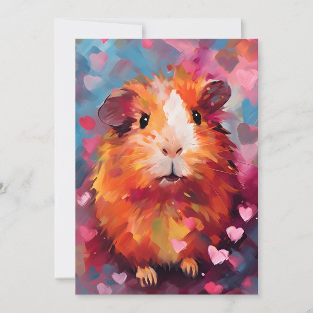 Cartes Pour Fêtes Annuelles Saint Valentin cochon de Guinée (Devant)