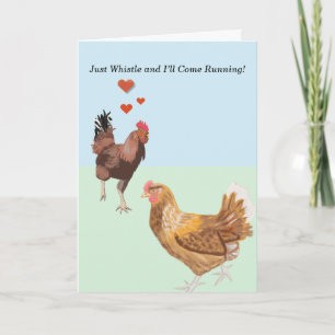 Cartes Pour Fêtes Annuelles Saint-Valentin Coq et Poule