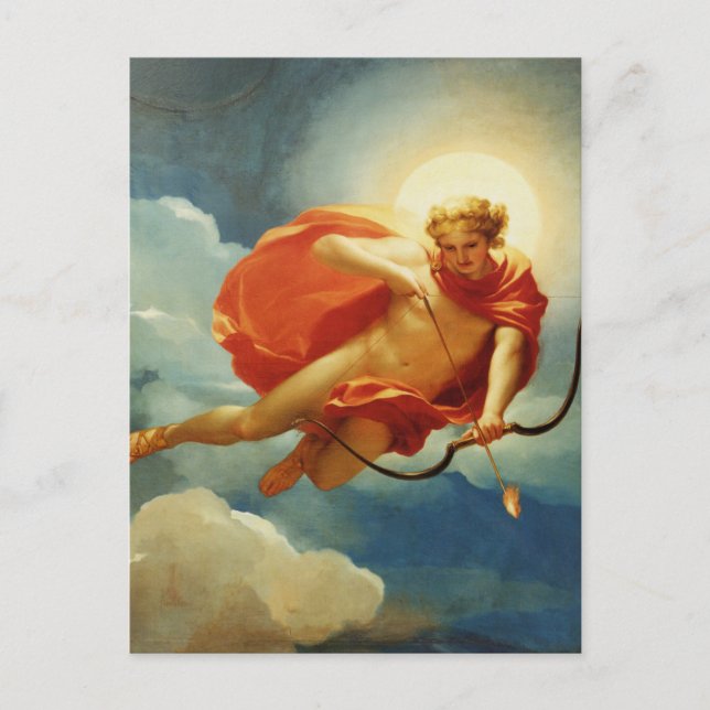 Cartes Pour Fêtes Annuelles Saint-Valentin Cupidon tire ses flèches d'amour (Devant)