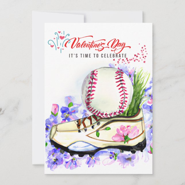 Cartes Pour Fêtes Annuelles Saint-Valentin de baseball pour le joueur de baseb (Devant)