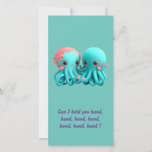 Cartes Pour Fêtes Annuelles Saint Valentin de poulpe à l'humour