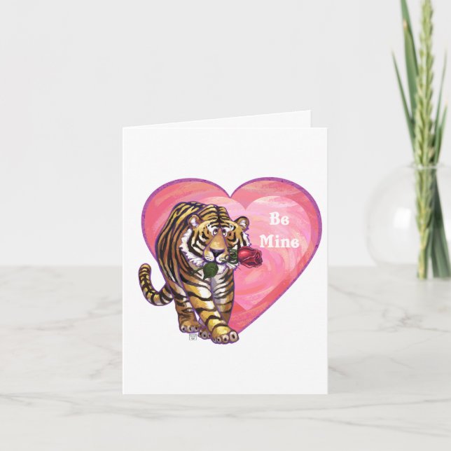 Cartes Pour Fêtes Annuelles Saint-Valentin de Tigre (Devant)