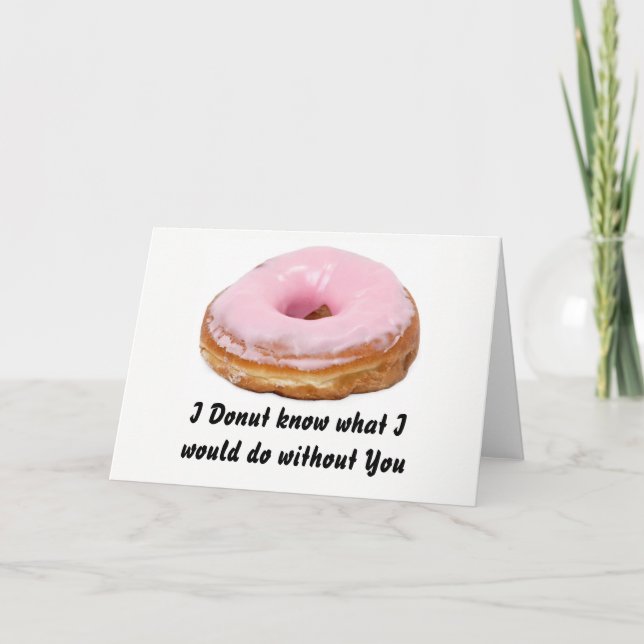 Cartes Pour Fêtes Annuelles Saint-Valentin drôle de rose de beignet (Devant)