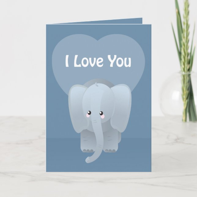 Cartes Pour Fêtes Annuelles Saint Valentin Elephant Love You Big Greeting (Devant)