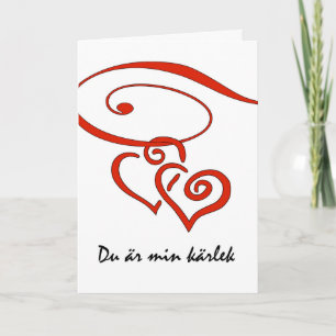Cartes Pour Fêtes Annuelles Saint-Valentin en suédois, le coeur tourne ensembl