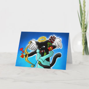 Cartes Pour Fêtes Annuelles Saint-Valentin Fumée Gris Cat croustillant