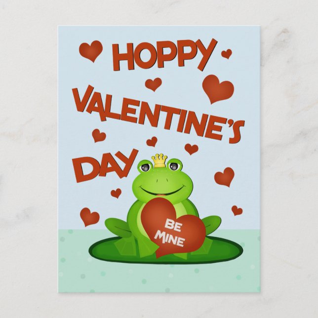 Cartes Pour Fêtes Annuelles Saint Valentin Funny Cute Frog Prince (Devant)