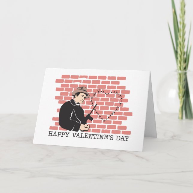 Cartes Pour Fêtes Annuelles Saint Valentin Gangster (Devant)