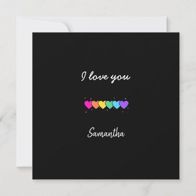 Cartes Pour Fêtes Annuelles Saint Valentin Gay Lesbian LGBT Rainbow Heart (Devant)