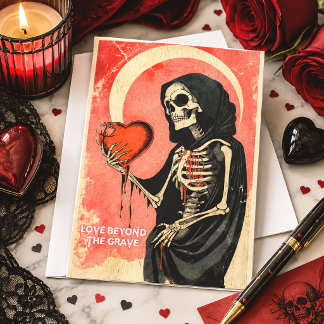 Cartes Pour Fêtes Annuelles Saint Valentin gothique au cœur de la Faucheuse