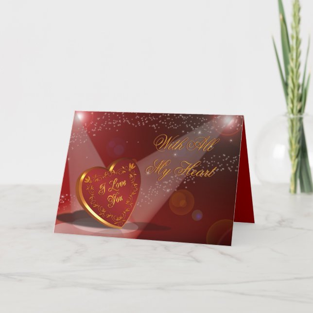 Cartes Pour Fêtes Annuelles Saint Valentin Je t'aime Coeur en vedette (Devant)