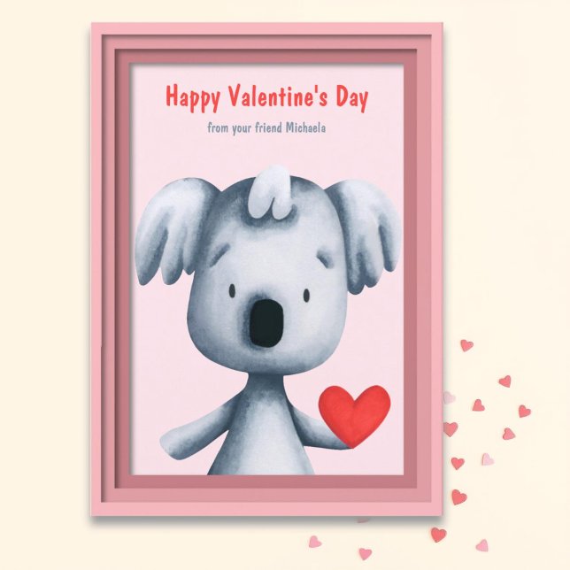 Cartes Pour Fêtes Annuelles Saint-Valentin Koala Mignon (Créateur téléchargé)
