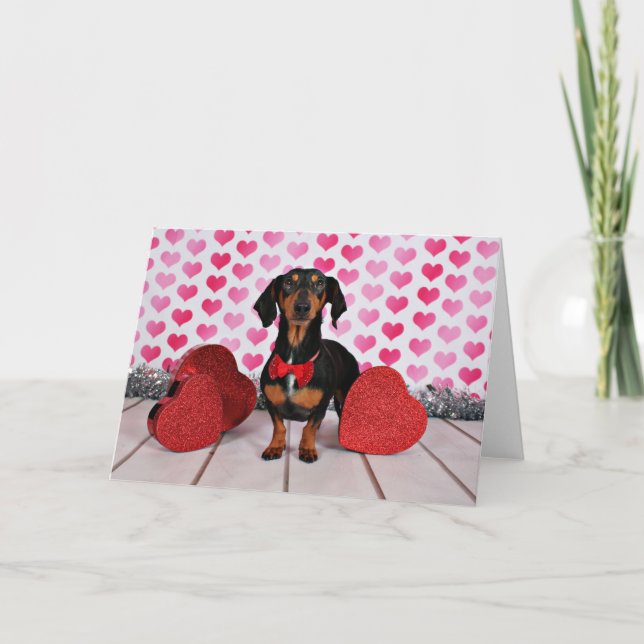 Cartes Pour Fêtes Annuelles Saint-Valentin - Leikos - teckel (Devant)