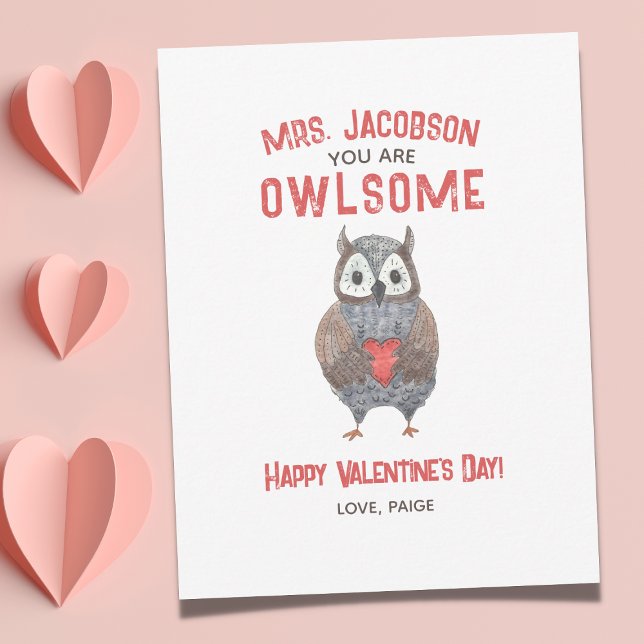 Cartes Pour Fêtes Annuelles Saint Valentin Magnifique maître de hibou Valentin (Créateur téléchargé)