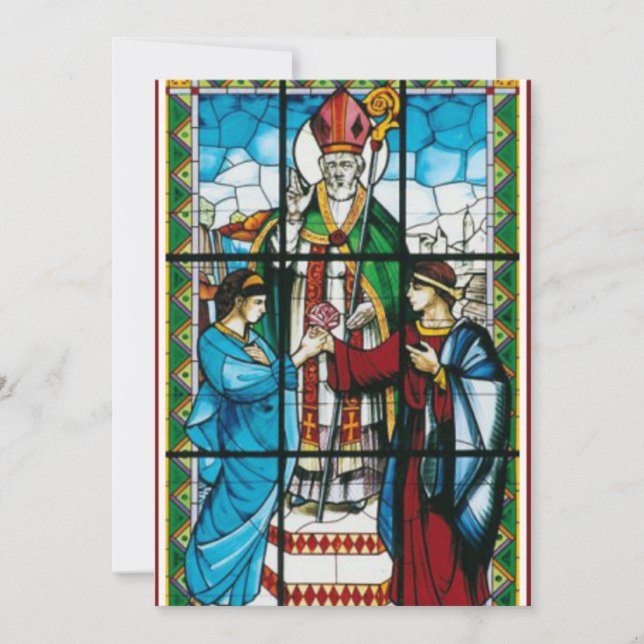 Cartes Pour Fêtes Annuelles Saint Valentin Patron des Amoureux Poème Religieux (Devant)