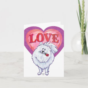 Cartes Pour Fêtes Annuelles Saint Valentin Poméranie Blanche