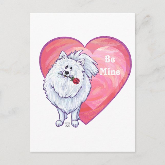 Cartes Pour Fêtes Annuelles Saint Valentin Poméranie Blanche (Devant)