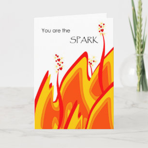 Cartes Pour Fêtes Annuelles Saint Valentin pour femme, Tu es l'étincelle, la f