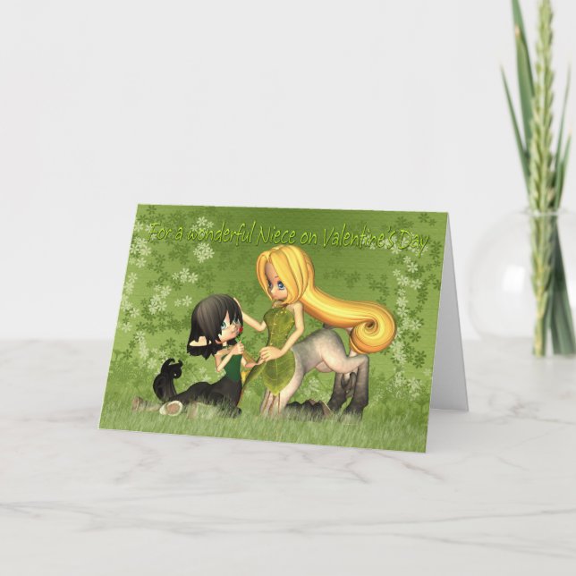 Cartes Pour Fêtes Annuelles Saint-Valentin pour la nièce avec les centaures (Devant)