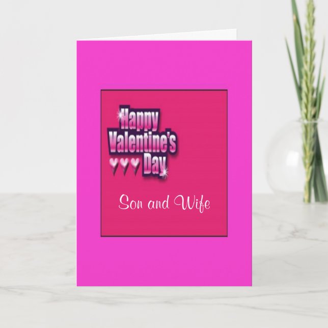 Cartes Pour Fêtes Annuelles Saint Valentin pour le Fils et la femme (Devant)