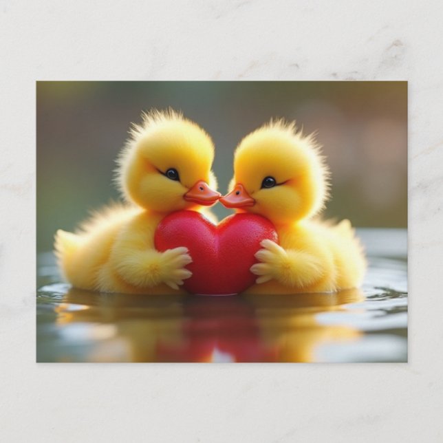 Cartes Pour Fêtes Annuelles Saint Valentin Poussins (Devant)