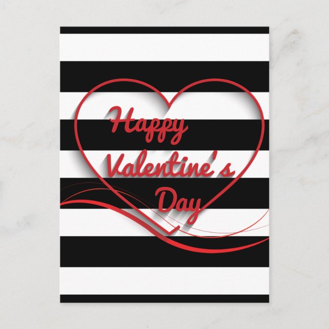 Cartes Pour Fêtes Annuelles Saint Valentin rayé (Devant)