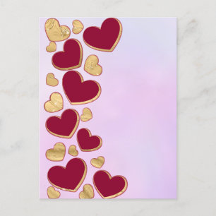 Cartes Pour Fêtes Annuelles Saint-Valentin romantique   Cœur bordeaux et or