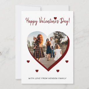 Cartes Pour Fêtes Annuelles Saint Valentin`s day Heart Family Photo Script