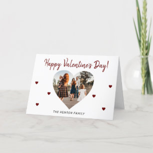 Cartes Pour Fêtes Annuelles Saint Valentin`s day Heart Family Photo Script