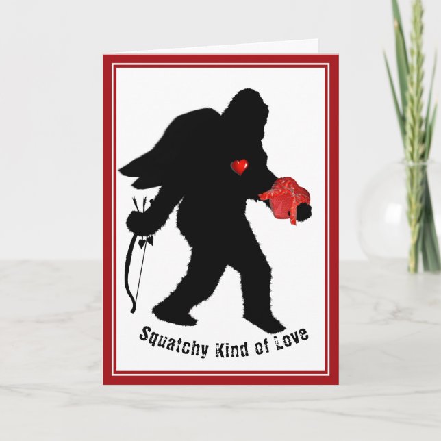 Cartes Pour Fêtes Annuelles Saint Valentin Sasquatch (Devant)