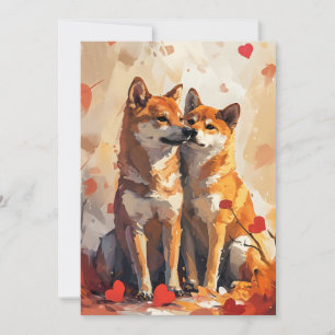 Cartes Pour Fêtes Annuelles Saint-Valentin Shiba Inu 